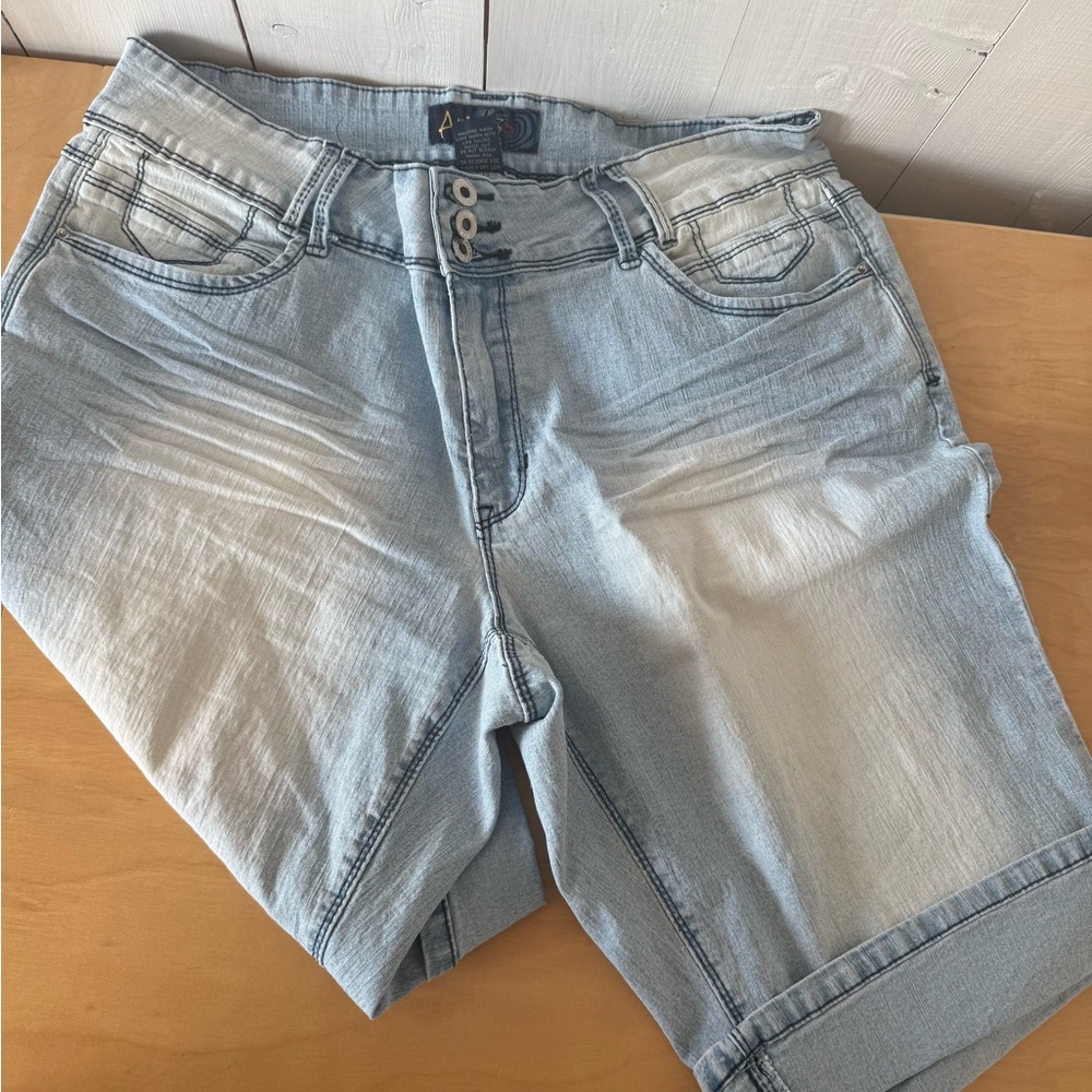 Angels Light Blue Denim Shorts